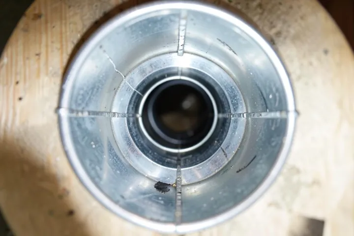 Clear dryer vent duct after cleaning